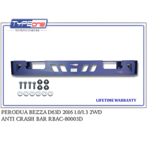 1000068606 TYPE ONE REAR BUMPER ANTI CRASH BAR PERODUA BEZZA D63D 1.0 2WD 2016Y (RBAC-80003D)